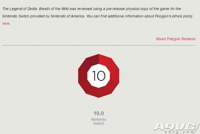 《塞尔达传说 荒野之息》全球媒体评分解禁：IGN、GameSpot、Polygon全部10分满分！