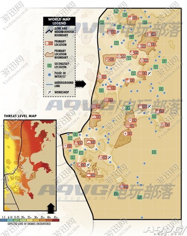 《辐射4》世界地图全18个区域位置分享